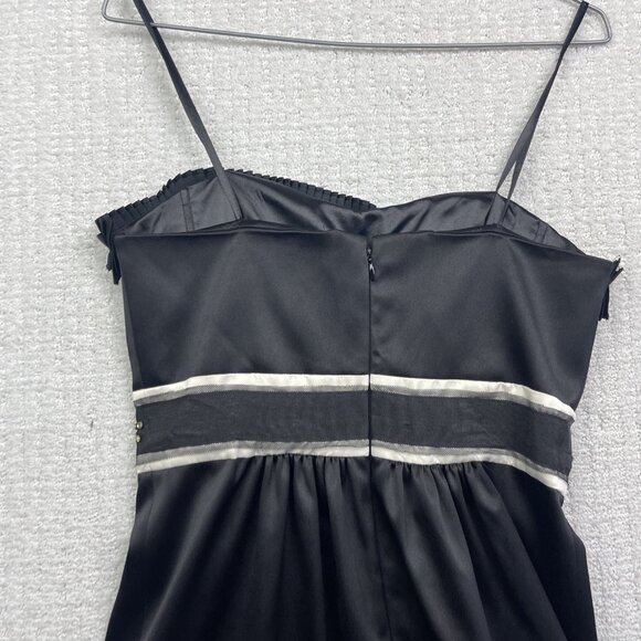 Max & Cleo Evening  Cocktail Dress Mini Strapless Party Sz 4 Black Rhinestone - Picture 12 of 13